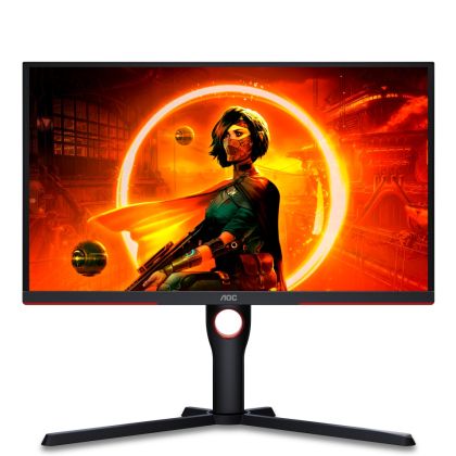 Монитор AOC 25G3ZM/BK, 24.5" VA WLED, 1920x1080@240Hz, 1ms GtG, 0.5ms MPRT, 300cd m/2, 3000:1, 80M:1 DCR, AdaptiveSync, FlickerFree, Low Blue Light, Tilt, Height Adjust, Pivot, Swivel, 2xHDMI, DP, USB hub