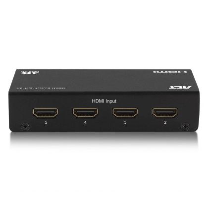 HDMI суич ACT AC7840, 5/1, 3Д, 4K@30Hz, Черен