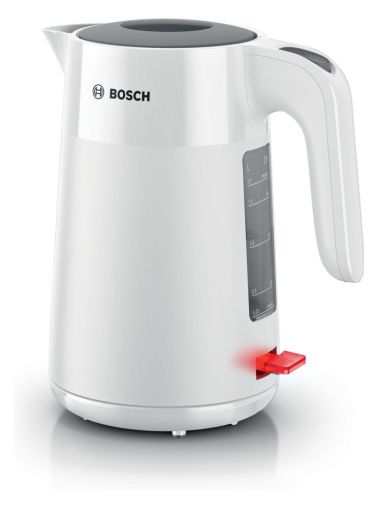 Electric kettle Bosch TWK2M161, MyMoment Plastic Kettle, 2400 W, 1.7 l, Cup indicator, Limescale filter, Triple safety function, White