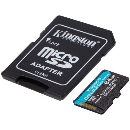 KINGSTON 64GB microSDXC Canvas Go Plus 170R A2 U3 V30 Card ADP