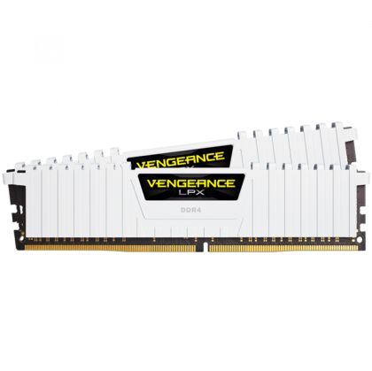 Corsair DDR4, 3200MHz 32GB 2x16GB Dimm, Unbuffered, Dual Rank, 16-20-20-38, XMP 2.0, Vengeance LPX White Heatspreader, Black PCB, 1.35V, EAN:0840006643333