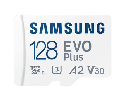 Memory Samsung 128GB micro SD Card EVO Plus with Adapter, Class10, Transfer Speed up to 160MB/s