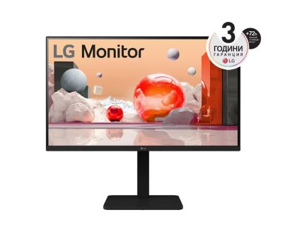 Монитор LG 27BA550-B, 27" IPS LED AG,  5ms GTG, 1300:1, 250cd/m2, Full HD 1920x1080, 100Hz, sRGB 99%, Usb Hub, D-Sub,  Display Port, HDMI, Speakers 2Wx2, Reader Mode, Tilt, Swivel, Height Adjustable, Pivot, LG Switch app, Headphone Out, Black