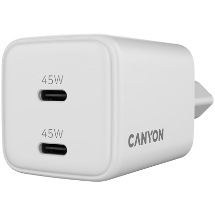 CANYON charger CU45AC GaN 45W 2xPD EU White