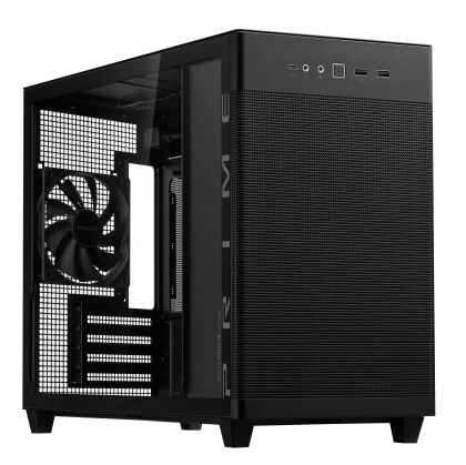 Case ASUS PRIME AP201 Tempered Glass, Micro ATX - Black