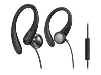 PHILIPS InEar Earhook Headphones Black 15mm speaker driver optimizes wearing comfort