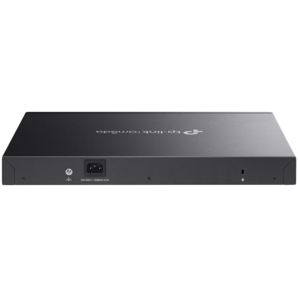 TP-Link SG3428MP Omada 28-Port Gigabit L2+ Managed Switch with 24× Gigabit 802.3af/at PoE+ ports and 4× Gigabit SFP slots, 384 W total PoE budget, Omada app, Static Routing, VLAN, ACL, QoS, IGMP Snooping, OAM, and DDM, ERPS, Zero-Touch Provisioning