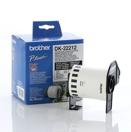 Consumable Brother DK-22212 White Continuous Length Film Tape 62mm x 15.24m, Black on White