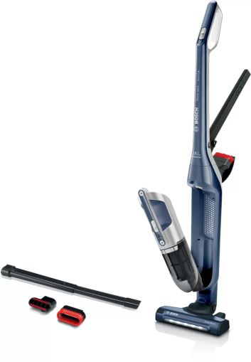 Vacuum cleaner Bosch BBH3K2800, Cordless Handstick Vacuum cleaner 2 in 1 Flexxo Gen2, Serie 4, 28V, 82 dB(A), AllFloor Power Brush with LEDs, built-in accessories, Blue