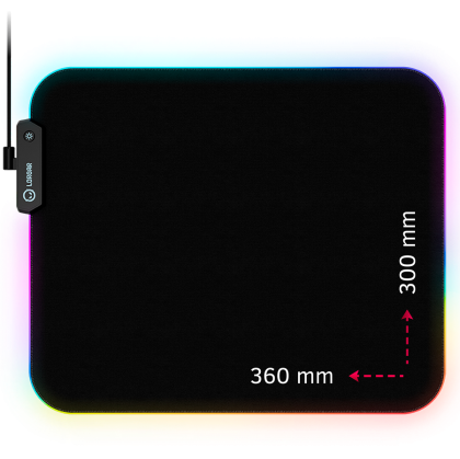 Lorgar Steller 913, Gaming mouse pad, High-speed surface, anti-slip rubber base, RGB backlight, USB connection, Lorgar WP Gameware support, size: 360mm x 300mm x 3mm, weight 0.250kg