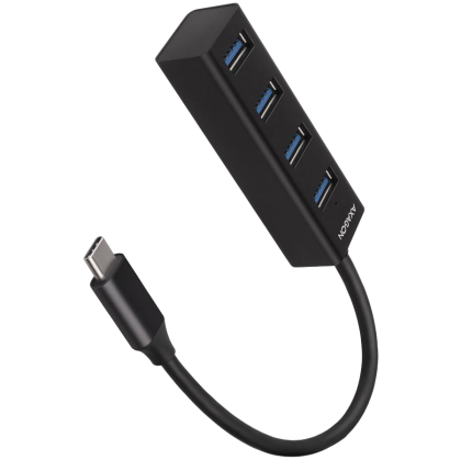 AXAGON HUE-M1C 4x USB3.2 Gen 1 MINI hub, metal, 20cm USB-C cable