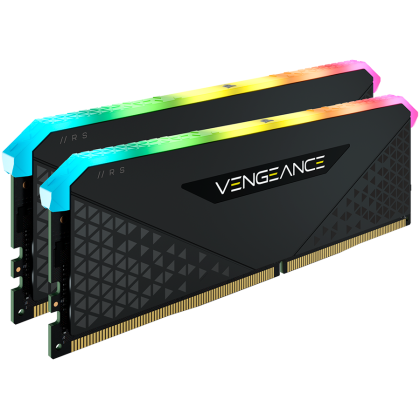 Corsair DDR4, 3200MHz 32GB 2x16GB Dimm, Unbuffered, 16-20-20-38, XMP 2.0, Vengeance RGB RS Heatspreader, RGB LED, Black PCB, 1.35V, for AMD Ryzen & Intel XMP