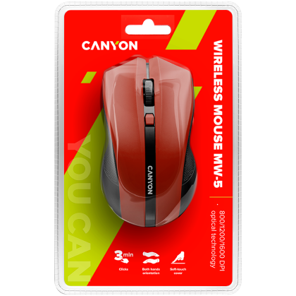 CANYON fare MW-5 Kablosuz Kırmızı