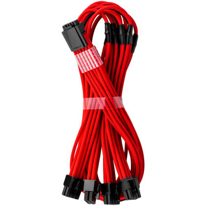 CableMod E-Series Pro ModMesh Sleeved 12VHPWR PCI-e Cable for Super Flower Leadex Platinum / Platinum SE / Titanium / V Gold Pro / V Platinum Pro, EVGA G7 / G6 / G5 / G3 / G2 / P2 / T2 (Red, Nvidia 4000 series, 16-pin to Quad 8-pin, 60cm)