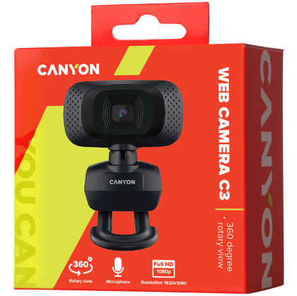 CANYON webcam C3 HD 720p Black