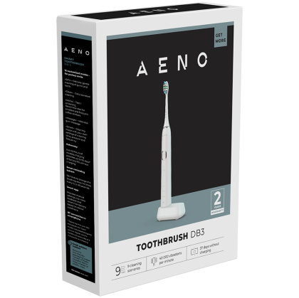 AENO Sonic Electric Toothbrush, DB3: White, 9 scenarios, with 3D touch, wireless charging, 46000rpm, 40 days without charging, IPX7