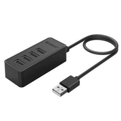 Orico хъб USB2.0 HUB 4 port - USB/Micro USB input, Black - W5P-U2-030-BK-EP