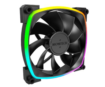 Montech вентилатор RX120 PWM, REVERSE Fan, 120mm, ARGB, Black