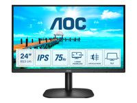 AOC 24B2XD 23.8inch IPS FHD 1920x1080 16:9 250nits 75Hz 1000:1 4ms VGA DVI Black Cable included