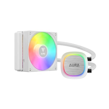 Gamdias водно охлаждане Water Cooling 120mm - AURA GL120 v2 White, aRGB