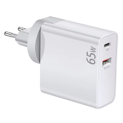 Makki Charger Wall GaN - USB Type-C/A 65W White - MAKKI-GN65W1A1C