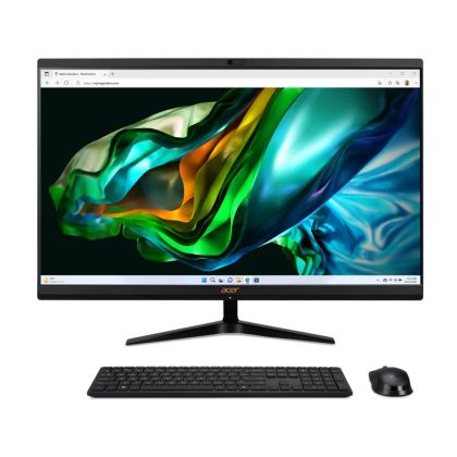 Настолен компютър - всичко в едно Acer Aspire C27-1800 27" FHD IPS AiO, Intel Core i5-12450H (up to 4.40GHz, 12MB), 16GB DDR4, 1024GB SSD, Free 2.5" HDD slot, no DVD, Intel UHD, HDMI out, USB 3.2, USB 2.0, Type- C, RJ-45, WiFi AX&BT, Cam + mic., KBD& Mous