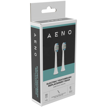 AENO Replacement toothbrush heads, White, Dupont bristles, 2pcs in set (for ADB0003/ADB0005 and ADB0004/ADB0006)