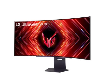 Монитор LG 45GS95QE-B, 44.5" Ultragear OLED 0.03ms (GtG), 21:9 Curved Gaming WQHD+ (3440x1440), 240HZ, 1500000:1, 1300 cd/m2, DCI-P3 98%, AMD FreeSync, NVIDIA G-Sync, VRR, HDR 400 ,PBP&PIP, USB Down/Up-stream, HDMI, DisplayPort, Tilt, Black