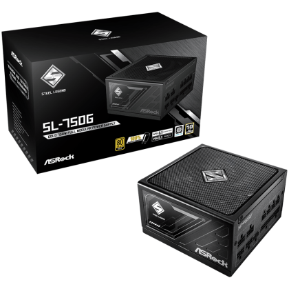 Asrock SL-750G, 750W, 80 Plus GOLD, Fully Modular PSU, Japanese Capacitors, 2x EPS 12V CPU(4+4pin), 1x PCIe5.1 (12+4pin), 3x PCIe (6+2pin), 3x 4-pin connectors, 9x SATA, OCP, SCP, OVP, UVP, OTP, OPP protections, 135 mm Axial Fan, ATX 3.1