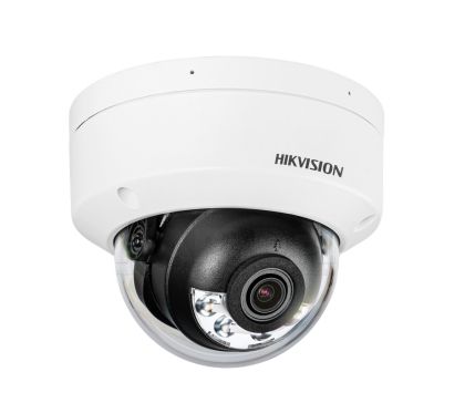 Камера HikVision 4 MP Acusense Smart Hybrid Light Fixed Dome Network Camera, 2.8 mm, F1.6, IR, White Light up to 30m, H.265+, IP67, IK10, built-in dual-microphone, built-in memory card slot (up to 512GB), 12Vdc/PoE 8.5W