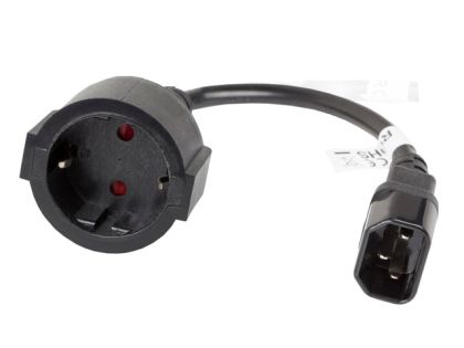 Кабел Lanberg extension power supply cable IEC 320 C14 -> Schuko (F) 20cm, black