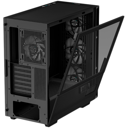 DeepCool CH560 Digital, Mid Tower, Mini-ITX/Micro-ATX/ATX/E-ATX, 1xUSB3.0, 1xType-C, 1xAudio, 3x140mm + 1x120mm Pre-Installed ARGB Fans, Tempered Glass, Mesh Panels, Dual-Status Digital Display, GPU Support Arm, Black, R-CH560-BKAPE4D-G-1