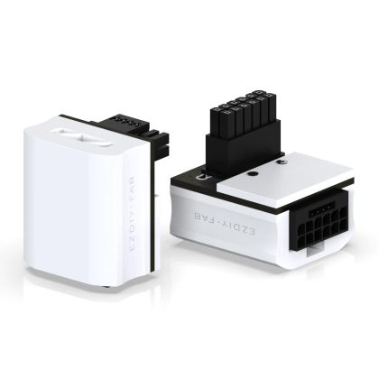 EZDIY-FAB 12VHPWR 600W GPU Power Adapter - RVS 90° White