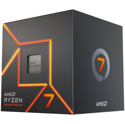 AMD CPU Desktop Ryzen 7 8C/16T 7700 (5.3GHz Max, 40MB,65W,AM5) box, with Radeon Graphics and Wraith Prism Cooler