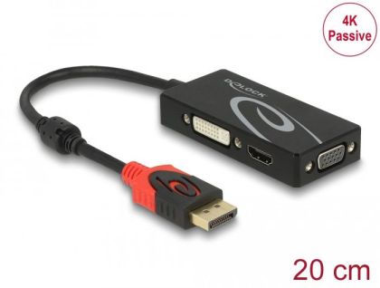 Delock Adapter DisplayPort 1.2 male > VGA / HDMI / DVI female 4K