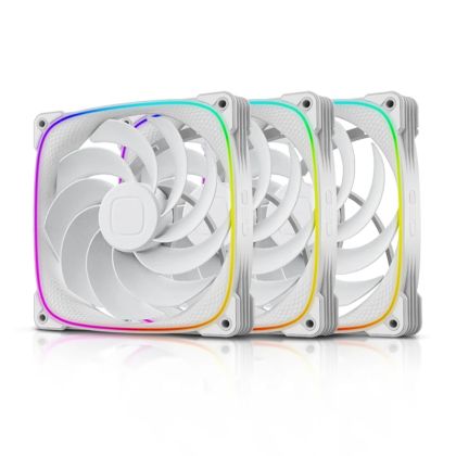 Geometric Future Fan Pack 3-in-1 140 mm, Reversed - Squama 2503RW-14 White