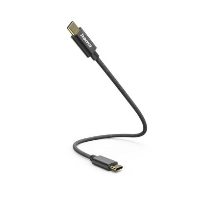 HAMA Кабел за зареждане, USB-C -USB-C, 0.2м, черен