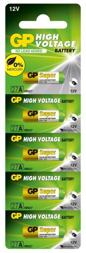 Baterie alcalina GP 12 V /5 buc./pachet pret pentru 1 buc./ pentru alarme A27