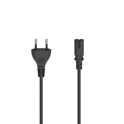 Cablu de alimentare HAMA Euro Plug, 2-Pin(IEC C7) mamă, 2,5 m, Negru