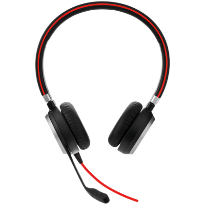 JABRA EVOLVE 40 MS Stereo USB Headband, Noise cancelling, USB and 3.5 jack connectivity, with mute-button and volume control on the cord, Busylight , Discret boomarm, Microsoft optimized