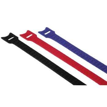 Hook and Loop Cable Ties, 12 pcs x 145 mm, Multicolor