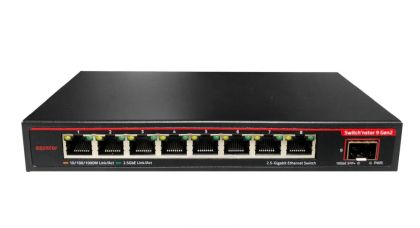 Комутатор Asustor ASW209X, Switch'nstor 9 Gen2, 9-port 1x 10GbE (10G/2.5G/1G, SFP+), 8x 2.5GbE (2.5G/1G/100M, RJ45), Black