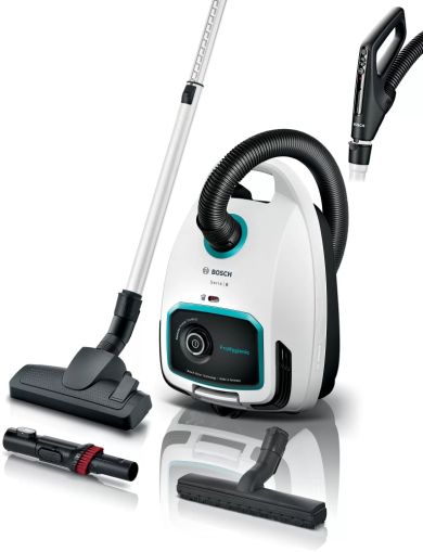 Прахосмукачка Bosch BGL6HYG1 Series 6, Vacuum cleaner with bag, 4l, ProHygienic, Remote control, UltraAllergy filter, White