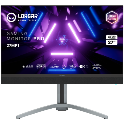 LORGAR 27MP1, UHD MiniLED Gaming Monitor Pro, 27'' (3840*2160) fast IPS flat monitor, black/milky grey