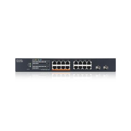 Комутатор ZyXEL XMG1915-18EP, 16-port 2.5GbE, 2 SFP+, 8 x PoE++ 180W  Smart Switch, hybird mode, standalone or NebulaFlex Cloud