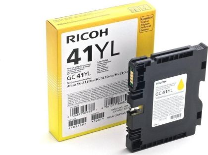 Gel ink RICOH GC 41YL, GelJet SG 2100N/2100DN, 600 pages, Yellow
