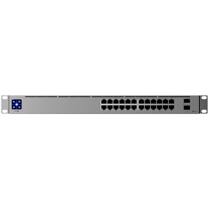 Ubiquiti 24 porturi, comutator Layer 3 Etherlighting™, 8 porturi PoE++ de 2,5 GbE, 16 porturi RJ45 GbE inclusiv (8) PoE+ și (8) PoE++, 2 porturi 10G SFP+