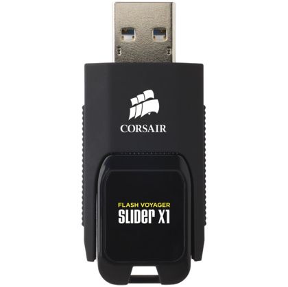 Corsair Flash Voyager Slider X1 USB 3.0 64GB, Capless Design, Read 130MBs, Plug and Play