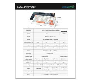 VGN безжична геймърска механична клавиатура Wireless Gaming Mechanical Keyboard - N75 PRO Jelly Orange - Kailh Vaporwave Switches [Linear]