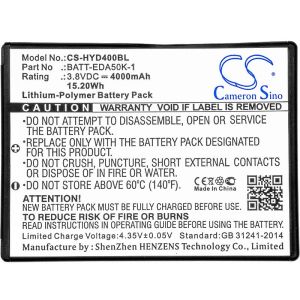 Camera Battery for  barcode scanner Honeywell EDA50   50129589-001   LiPo  3.8V 4000mAh Cameron Sino